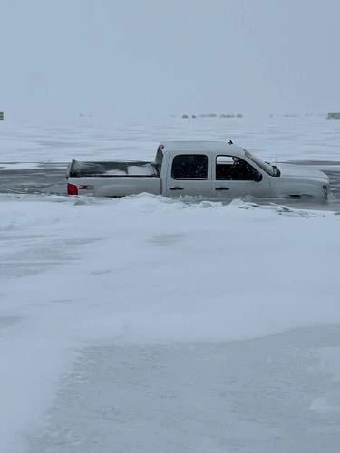 Truck through the ice