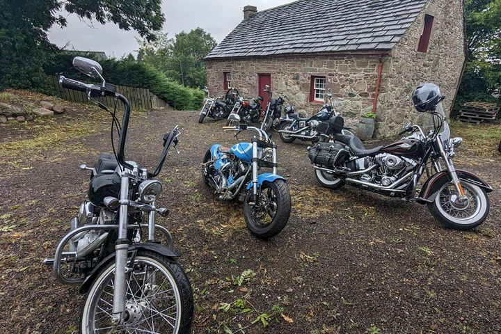 Cruisers lined up in front of the Davidson Legacy Cottage.